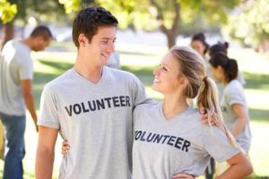 Photo of couple serving together as volunteers