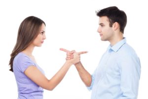 Couple blaming each other - defensiveness